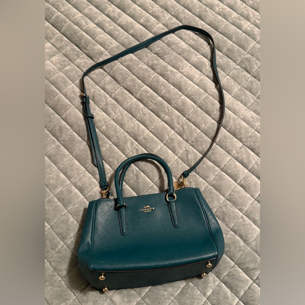 Coach mini surrey dark green carryall